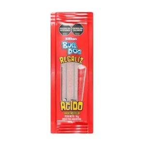 Bull Dog Regaliz Acido Frutilla 18g