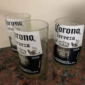 Vasos de Vidrio Corona 1/2 Botella x3