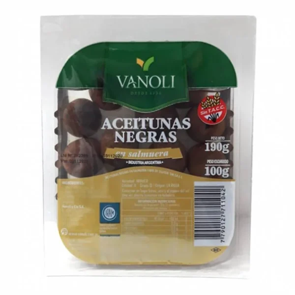 Aceitunas Negras Vanoli 190 Gr