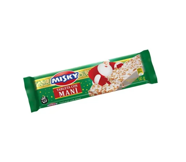 Turrón Misky Blanco Tableta con Maní