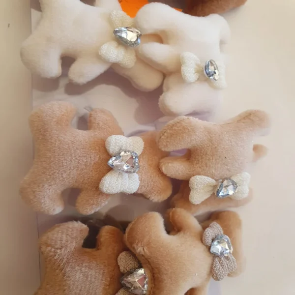 Colita Oso de Peluche con Strass y Moño por Par
