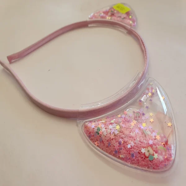 Vincha Orejita de Plástico con Estrellas Rosas c/u