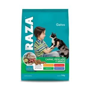Alimento Gato Raza Carne Pescado Arroz 1 Kg