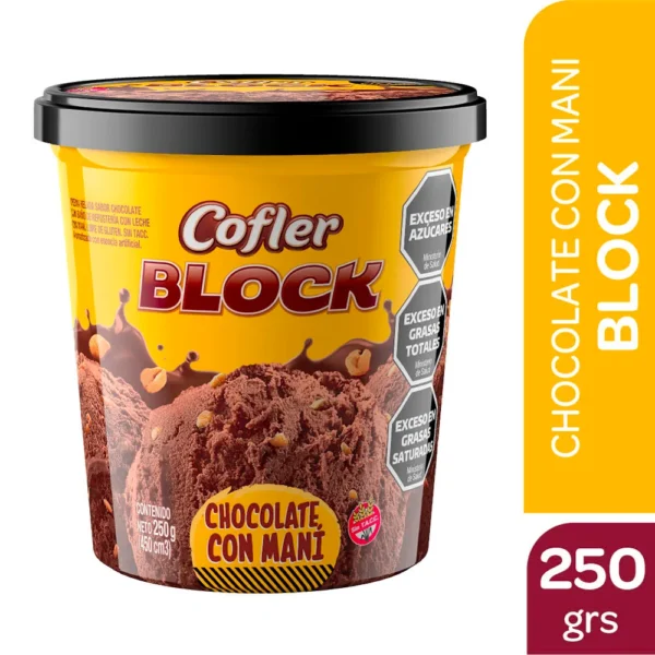 Helado Cofler Block Chocolate con Maní 250 Gr
