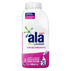 Jabon Liquido Ala Matic Eco Lavado c/Bicarbonato Para Diluir 500 ml Rinde 3 L