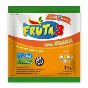 Jugo en Sobre Fruta 3 Naranja 15 gr
