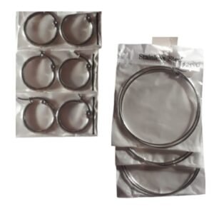 Aros Redondos Plateados y Dorados Stainless Steel por Par