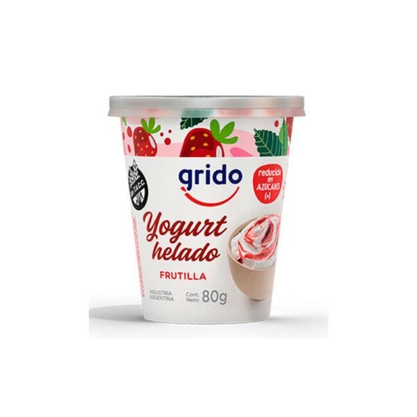 Yogur Helado Grido con Salsa Frutilla sin Azucar 80 Gr