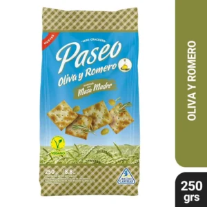Paseo Mini Crackers Oliva y Romero Masa Madre 250 Gr