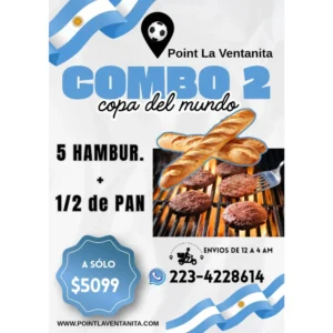Combo 2 - 5 Hamburguesas + 1/2 kg de Pan