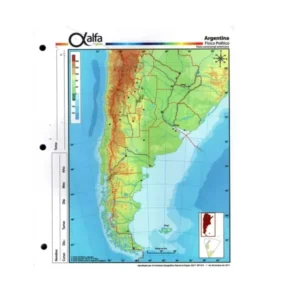 Mapa Fisico Politico Argentina N° 3