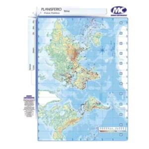 Mapa Planisferio Fisico Politico N° 3