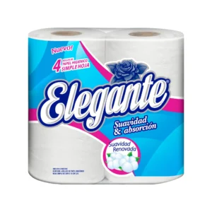 Papel Higiénico Elegante 4 x 80 mts Simple Hoja