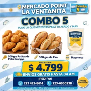 Combo 5 - 500 Gr Patitas de Pollo + 500 Gr de Pan + 1 Mayonesa Hellmans