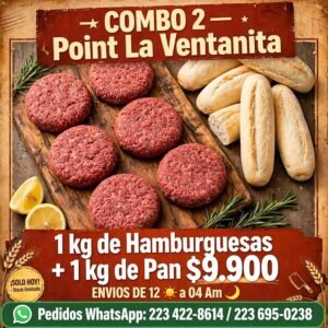 Combo 2 – 1kg de Hamburguesas + 1 kg de Pan