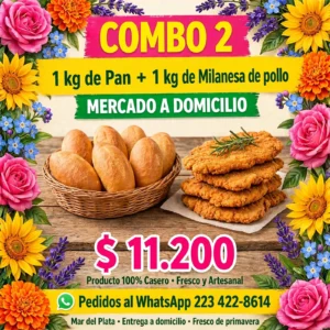 Combo 2 - 1 kg de Pan + 1 kg de Milanesa de pollo