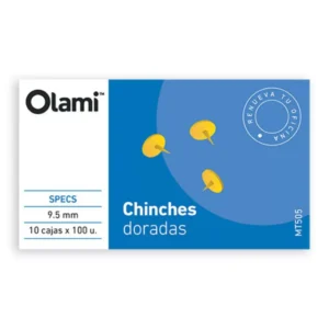 Chinches Doradas Olami Specs 9.5 mm Caja 50 Unidades